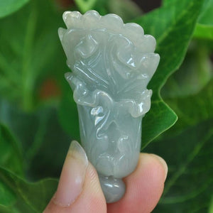 10% OFF on Sales- Certified Natural Icy Jadeite Emerald Jade tablets Cabbage Pendant《Grade A》5776