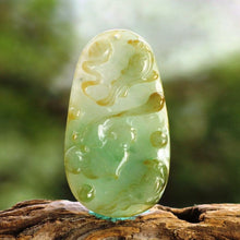 Load image into Gallery viewer, 10% OFF on Sales- Certified Natural Icy Jadeite Emerald Jade tablets Ruyi Magpie Pendant《Grade A》6138