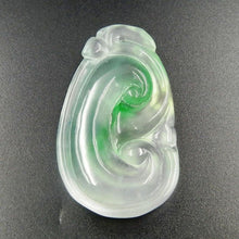 Load image into Gallery viewer, 10% OFF on Sales- Certified Natural Ice Jadeite Emerald Jade tablets Ruyi Dragon Pendant《Grade A》7098