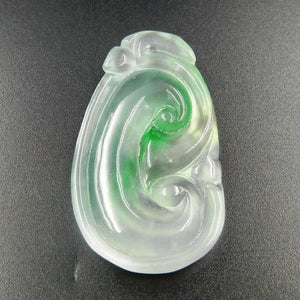 10% OFF on Sales- Certified Natural Ice Jadeite Emerald Jade tablets Ruyi Dragon Pendant《Grade A》7098