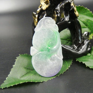 10% OFF on Sales- Certified Natural Ice Jadeite Emerald Jade tablets Ruyi Dragon Pendant《Grade A》4332