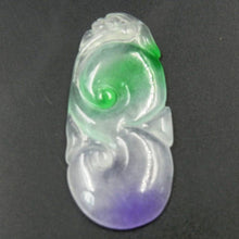 Load image into Gallery viewer, 10% OFF on Sales- Certified Natural Ice Jadeite Emerald Jade tablets Ruyi Dragon Pendant《Grade A》4327