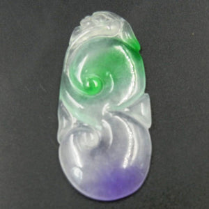 10% OFF on Sales- Certified Natural Ice Jadeite Emerald Jade tablets Ruyi Dragon Pendant《Grade A》4327