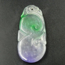 Load image into Gallery viewer, 10% OFF on Sales- Certified Natural Ice Jadeite Emerald Jade tablets Ruyi Dragon Pendant《Grade A》4327