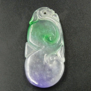 10% OFF on Sales- Certified Natural Ice Jadeite Emerald Jade tablets Ruyi Dragon Pendant《Grade A》4327