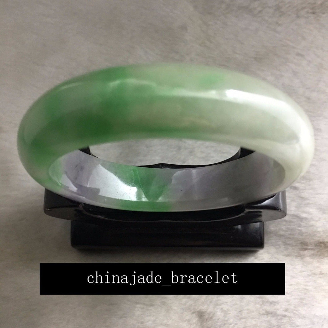 10% OFF- 57/58/59 mm Certified Natural Ice Jadeite Emerald Jade Bracelet Bangle 《Grade A》3275