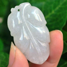 Load image into Gallery viewer, 10% OFF on Sales- Certified Natural Ice Jadeite Emerald Jade tablets Leaf Pendant《Grade A》3589