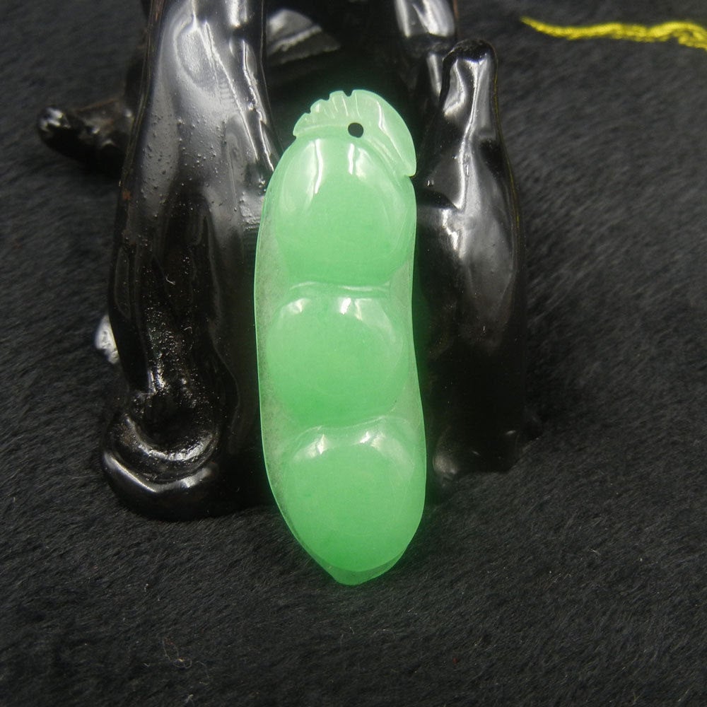 10% OFF on Sales- Certified Natural Ice Jadeite Emerald Jade tablets Beans Pendant《Grade A》