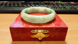 10% OFF- 55/56/57 mm Certified Natural Ice Jadeite Emerald A Jade HandCarved Bracelet Bangle A2018