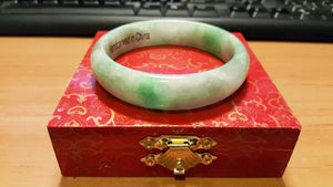 10% OFF- 55/56/57 mm Certified Natural Ice Jadeite Emerald A Jade HandCarved Bracelet Bangle A2018