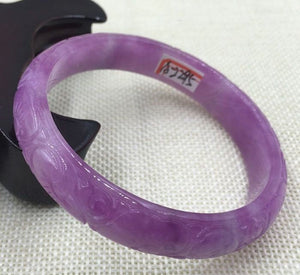 10% OFF on Sales- 57/58 mm-Certified Natural Purple Ice Jadeite Emerald Jade Tablets Bracelet Bangle《Grade A》A-2295