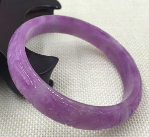 10% OFF on Sales- 57/58 mm-Certified Natural Purple Ice Jadeite Emerald Jade Tablets Bracelet Bangle《Grade A》A-2295