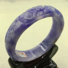 Load image into Gallery viewer, 10% OFF on Sales- 62/63 mm-Certified Natural Purple Ice Jadeite Emerald Jade Tablets Bracelet Bangle《Grade A》A-2199