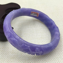 Load image into Gallery viewer, 10% OFF on Sales- 62/63 mm-Certified Natural Purple Ice Jadeite Emerald Jade Tablets Bracelet Bangle《Grade A》A-2042