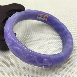 10% OFF on Sales- 62/63 mm-Certified Natural Purple Ice Jadeite Emerald Jade Tablets Bracelet Bangle《Grade A》A-2042