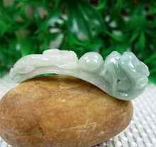 Load image into Gallery viewer, 10% OFF on Sales- Certified Natural Ice Jadeite Emerald Jade Tablets Dragon hook（貔貅） Pendant《Grade A》4855