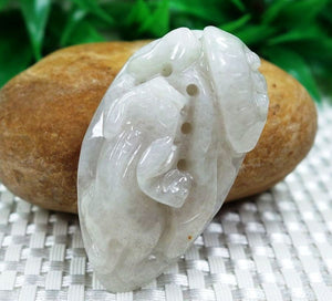 10% OFF on Sales- Certified Natural Icy Jadeite Emerald Jade tablets Dragon Pendant《Grade A》2078