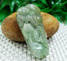 Load image into Gallery viewer, 10% OFF on Sales- Certified Natural Icy Jadeite Emerald Jade tablets Dragon Pendant《Grade A》2102