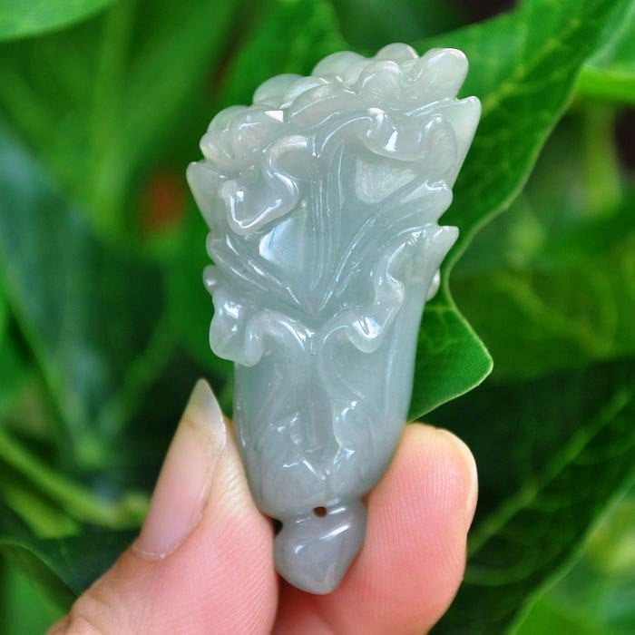 10% OFF on Sales- Certified Natural Icy Jadeite Emerald Jade tablets Cabbage Pendant《Grade A》5776