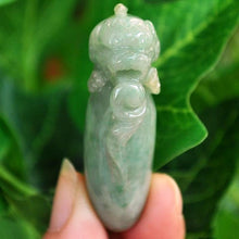 Load image into Gallery viewer, 10% OFF on Sales- Certified Natural Icy Jadeite Emerald Jade tablets Dragon Pendant《Grade A》5779