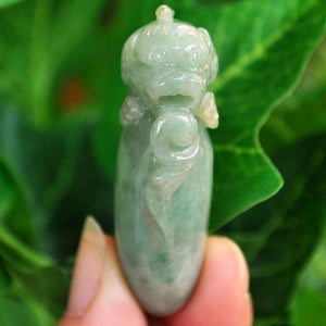 10% OFF on Sales- Certified Natural Icy Jadeite Emerald Jade tablets Dragon Pendant《Grade A》5779