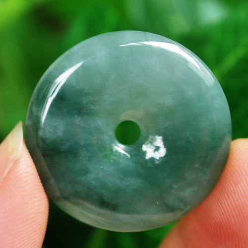 10% OFF on Sales- Certified Natural Icy Jadeite Emerald Jade tablets Safety Buckle Pendant《Grade A》3727