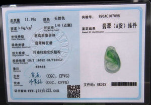 10% OFF on Sales- Certified Natural Ice Jadeite Emerald Jade tablets Ruyi Dragon Pendant《Grade A》7098