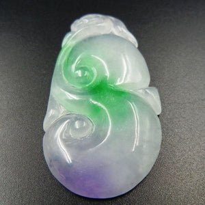 10% OFF on Sales- Certified Natural Ice Jadeite Emerald Jade tablets Ruyi Dragon Pendant《Grade A》4332