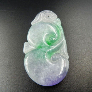 10% OFF on Sales- Certified Natural Ice Jadeite Emerald Jade tablets Ruyi Dragon Pendant《Grade A》4332