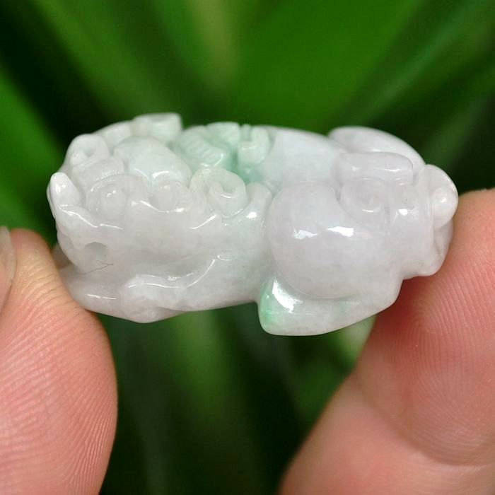 10% OFF on Sales- Certified Natural 3-Color Jadeite Emerald Jade Pixiu-Dragon Pendant《Grade A》6123