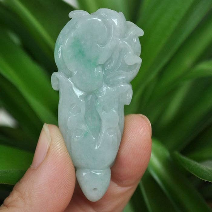 10% OFF on Sales- Certified Natural Jadeite Emerald Jade Cabbage Pendant《Grade A》5802