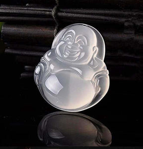 10% OFF on Sales- Certified Natural Ice Jadeite Emerald Jade Buddha Pendant《Grade A》A194020171