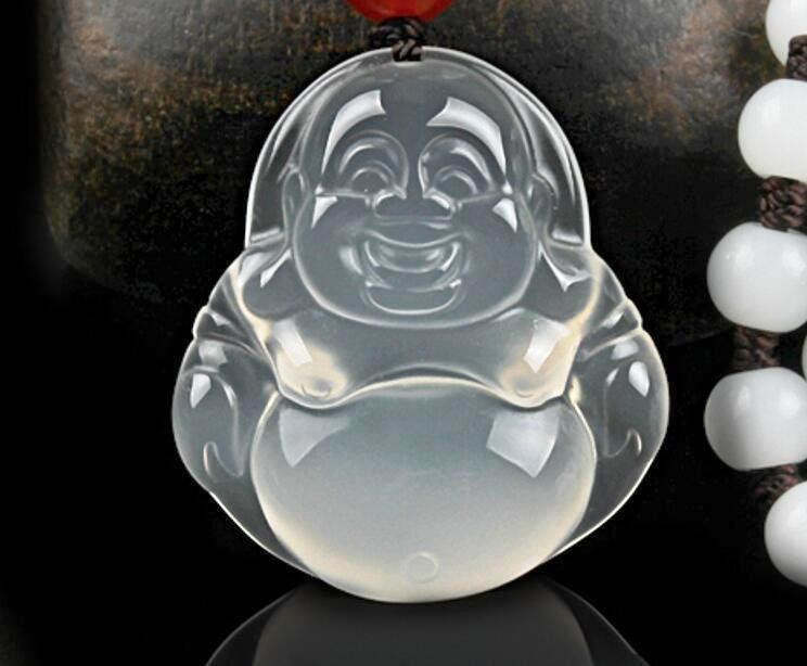 10% OFF on Sales- Certified Natural Ice Jadeite Emerald Jade Buddha Pendant《Grade A》A194020171