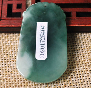 10% OFF on Sales- Certified Natural Jadeite Emerald Jade tablets Rabbit Pendant《Grade A》5404