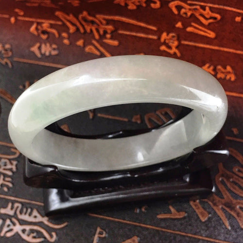 10% OFF- 55/56/57 mm Certified Natural Ice Jadeite Emerald A Jade HandCarved Bracelet Bangle 1906