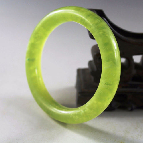 10% OFF on Sales- 57 mm-Certified Natural Ice Emerald A*Jade HandCarved Bangle 4196