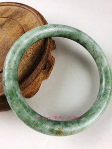 10% OFF on Sales- 57/58 mm-Certified Natural Jadeite Emerald Jade Bracelet Bangle《Grade A》A201760