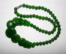 Load image into Gallery viewer, 460 mm / 18.11 in- Certified Natural Green Hetain Jade HandCarved Pearls Necklace