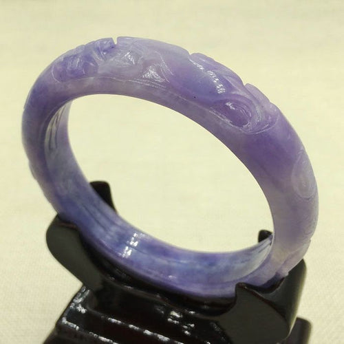 10% OFF on Sales- 62/63 mm-Certified Natural Purple Ice Jadeite Emerald Jade Tablets Bracelet Bangle《Grade A》A-2048