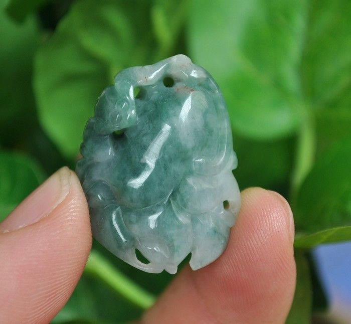 10% OFF- Certified Natural Jadeite Emerald Jade Fu Pendant《Grade A》4443