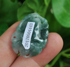 10% OFF- Certified Natural Jadeite Emerald Jade Fu Pendant《Grade A》4443