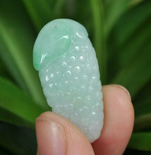 Load image into Gallery viewer, 10% OFF- Certified Natural Icy Jadeite Emerald A*Jade HandCarved Grape Pendant A1941