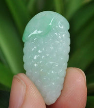 Load image into Gallery viewer, 10% OFF- Certified Natural Icy Jadeite Emerald A*Jade HandCarved Grape Pendant A1941