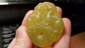 10% OFF- Certified Natural Jadeite Emerald Jade Dragon-Pixiu Pendant《Grade A》1942