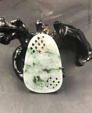 Load image into Gallery viewer, 10% OFF- Certified Natural Jadeite Emerald Jade Gold Fish Pendant《Grade A》4702