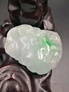 10%OFF- Certified Natural Ice Jadeite Emerald Jade Bird Lotus Pendant《Grade A》6704