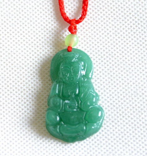 10% OFF on Sales- Certified Natural Green Emerald Jade Guanyin Pendant 《Grade A》