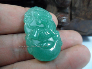 10% OFF on Sales- Certified Natural Jadeite Emerald Jade Tiger Pendant  《Grade A》