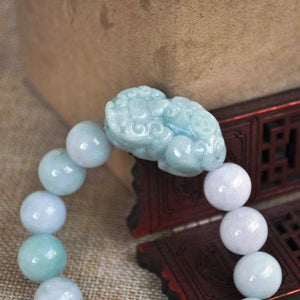 10%OFF) 55-60 mm Certified Natural Jadeite Emerald Jade Stretchy-Bracelet《Grade A》