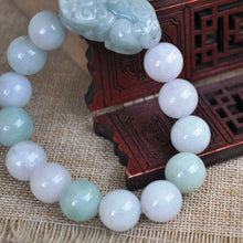 Load image into Gallery viewer, 10%OFF) 55-60 mm Certified Natural Jadeite Emerald Jade Stretchy-Bracelet《Grade A》